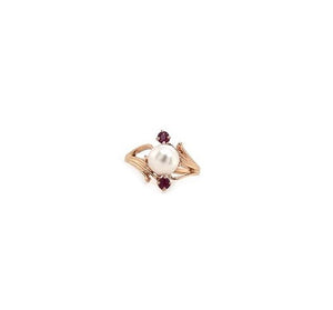 Estate Pearl & Ruby Ring