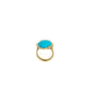 10.81TW Turquoise & Diamond Ring