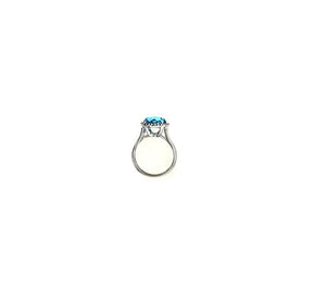 3.14TW Blue Topaz & Diamond Ring