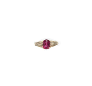 1.82TW Pink Tourmaline & Diamond Ring