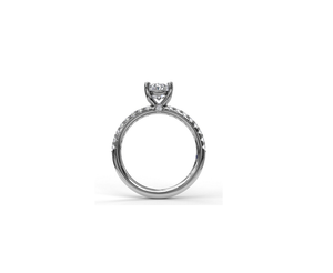 0.31TW Classic Single Row Engagement ring with an Oval Center Diamond