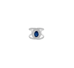2.01TW Sapphire & Diamond Ring