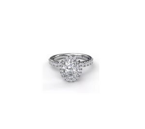 0.57TW Classic Diamond Halo Engagement Ring