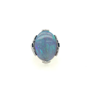 Lightning Ridge Black Opal Ring