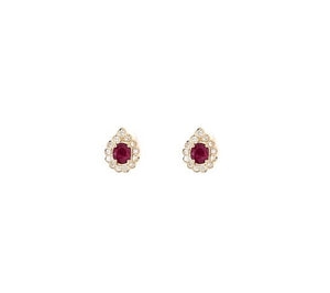 Estate 1.04TW Ruby & Diamond Earrings
