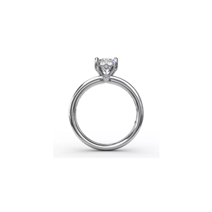 0.71TW Solitaire Engagement Ring With Baguette Diamond Shank