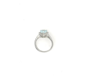 2.95TW Aquamarine & Diamond Ring