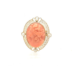 Vintage Coral Cameo