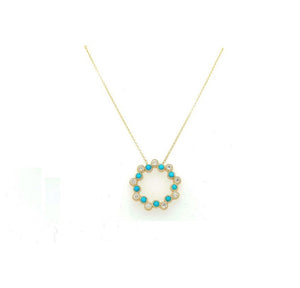 0.70TW Turquoise & Diamond Necklace