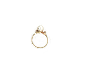 Estate Pearl & Diamond Ring