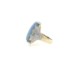 Lightning Ridge Black Opal Ring