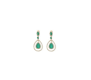 2.88TW Emerald & Diamond Earrings