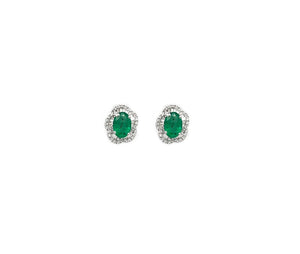 1.99TW Emerald & Diamond Earrings