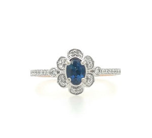 0.64TW Sapphire & Diamond Engagement Ring