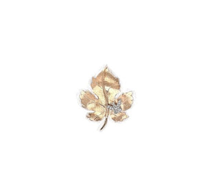 Estate Leaf Butterfly Pin