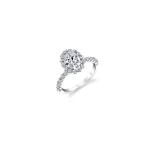 0.57TW Oval Halo Engagement Ring