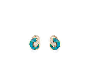 Estate Opal & Diamond Earrings