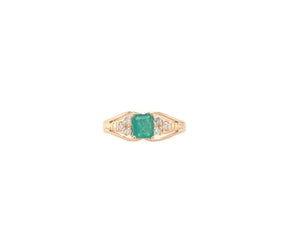 14KY Emerald & Diamond Ring, Gently Worn