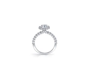 0.57TW Oval Halo Engagement Ring