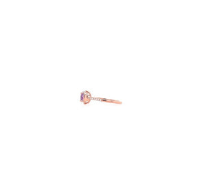 0.99TW Pink Amethyst & Diamond Ring