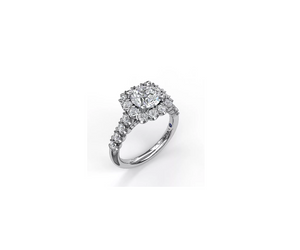 0.77TW Large Cushion Halo Engagement Ring