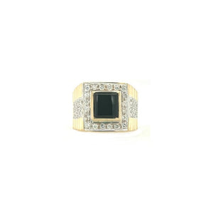 Estate Onyx & Diamond Ring