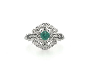 0.34TW Emerald Engagement Ring