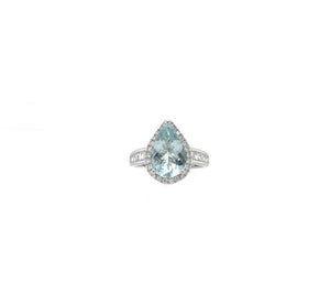 2.95TW Aquamarine & Diamond Ring