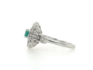 0.34TW Emerald Engagement Ring