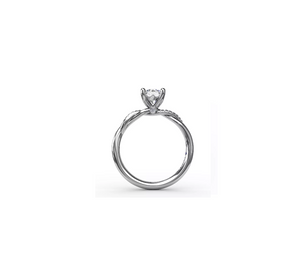 0.07TW Round Diamond Solitaire Engagement Ring With Twisted Shank