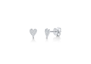 0.10TW Pave Heart Studs