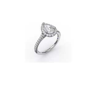 0.34TW Delicate Pear Shaped Halo Engagement Ring