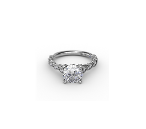 0.16TW Classic Diamond Solitaire Engagement Ring With Diamond Twist Band