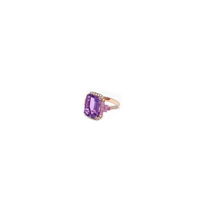 8.02TW Amethyst, Pink Sapphire, & Diamond Ring